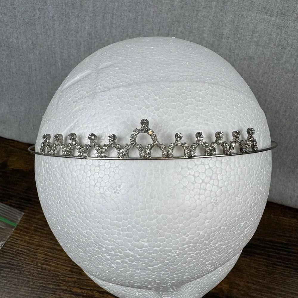 Lovely Floral Bridal Rhinestone Crystal Prom Wedding Crown Tiara Silver‎ Tone